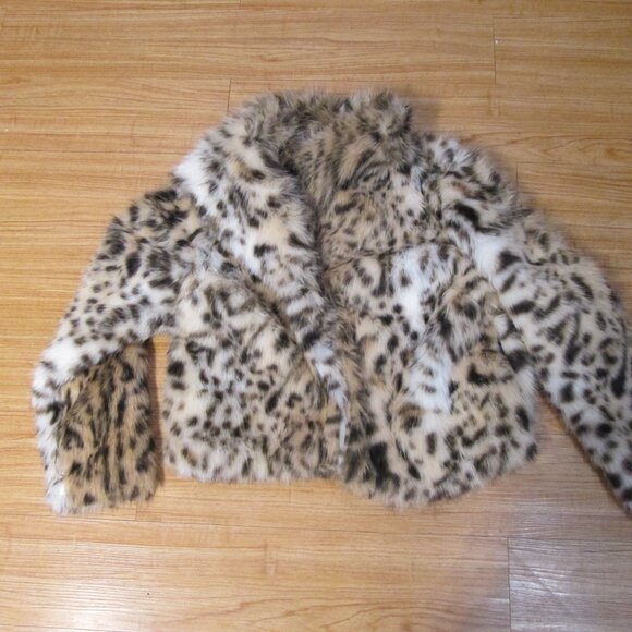 Jessica Simpson Faux Fur leopard Jacket Size Large NWT's - Picture 9 of 10